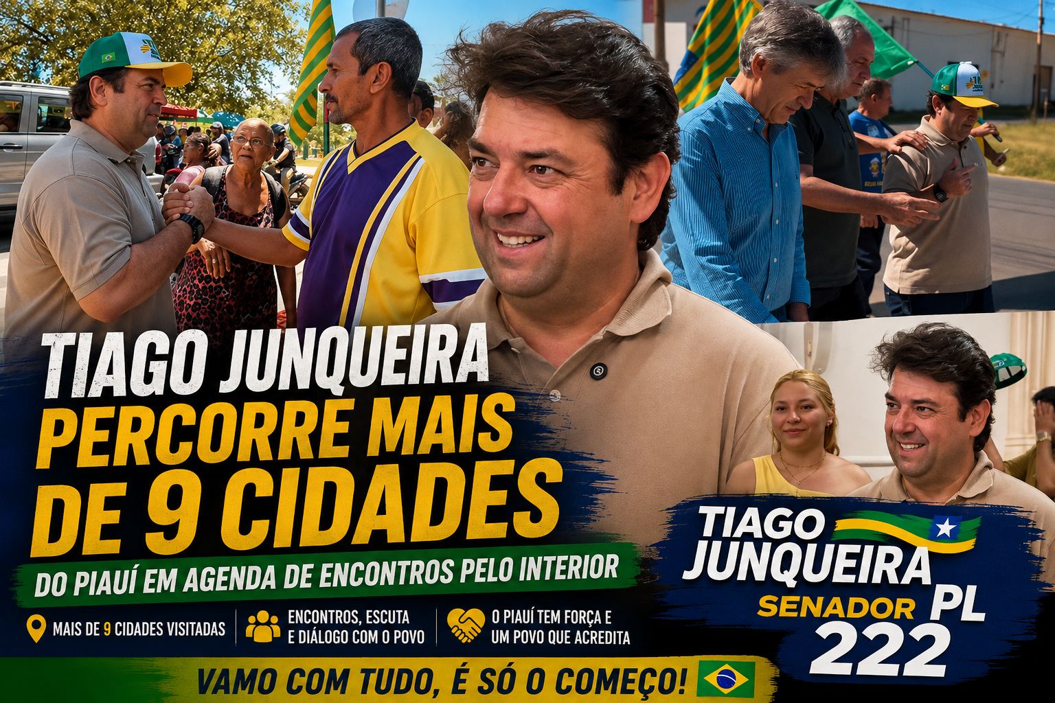 Tiago Junqueira percorre mais de nove cidades do Piauí em agenda de encontros pelo interior